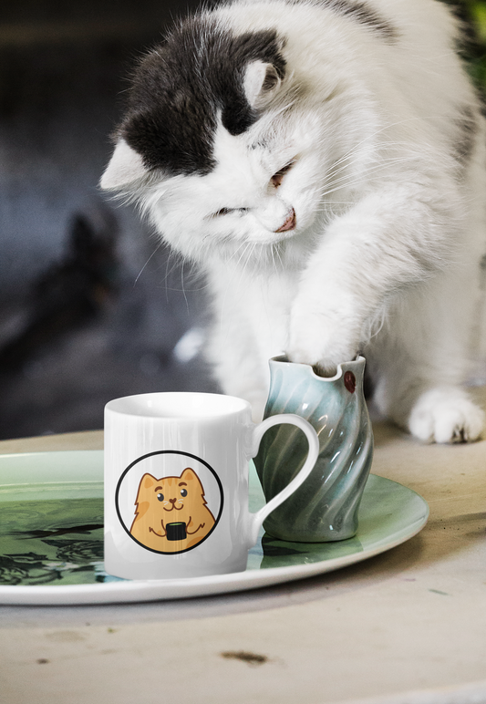 Catfé Mascot Mug in White