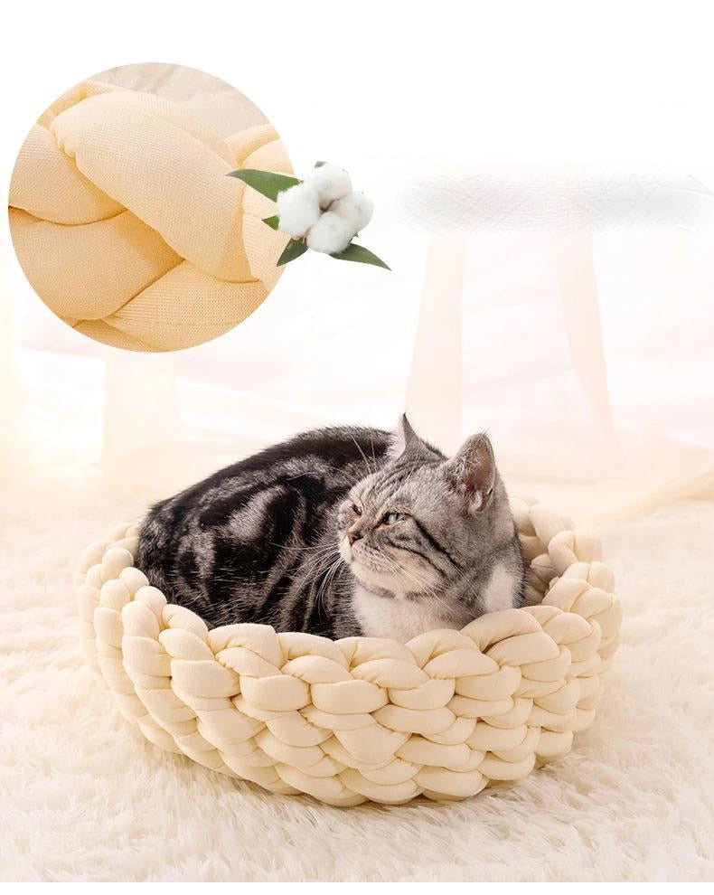 Knitted Cat Nest Paws Presents