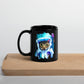 Glossy "Space Kitty" Mug in Black