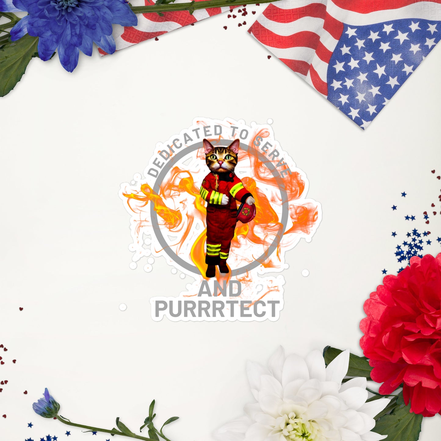 "Feline Firefighter" Sticker