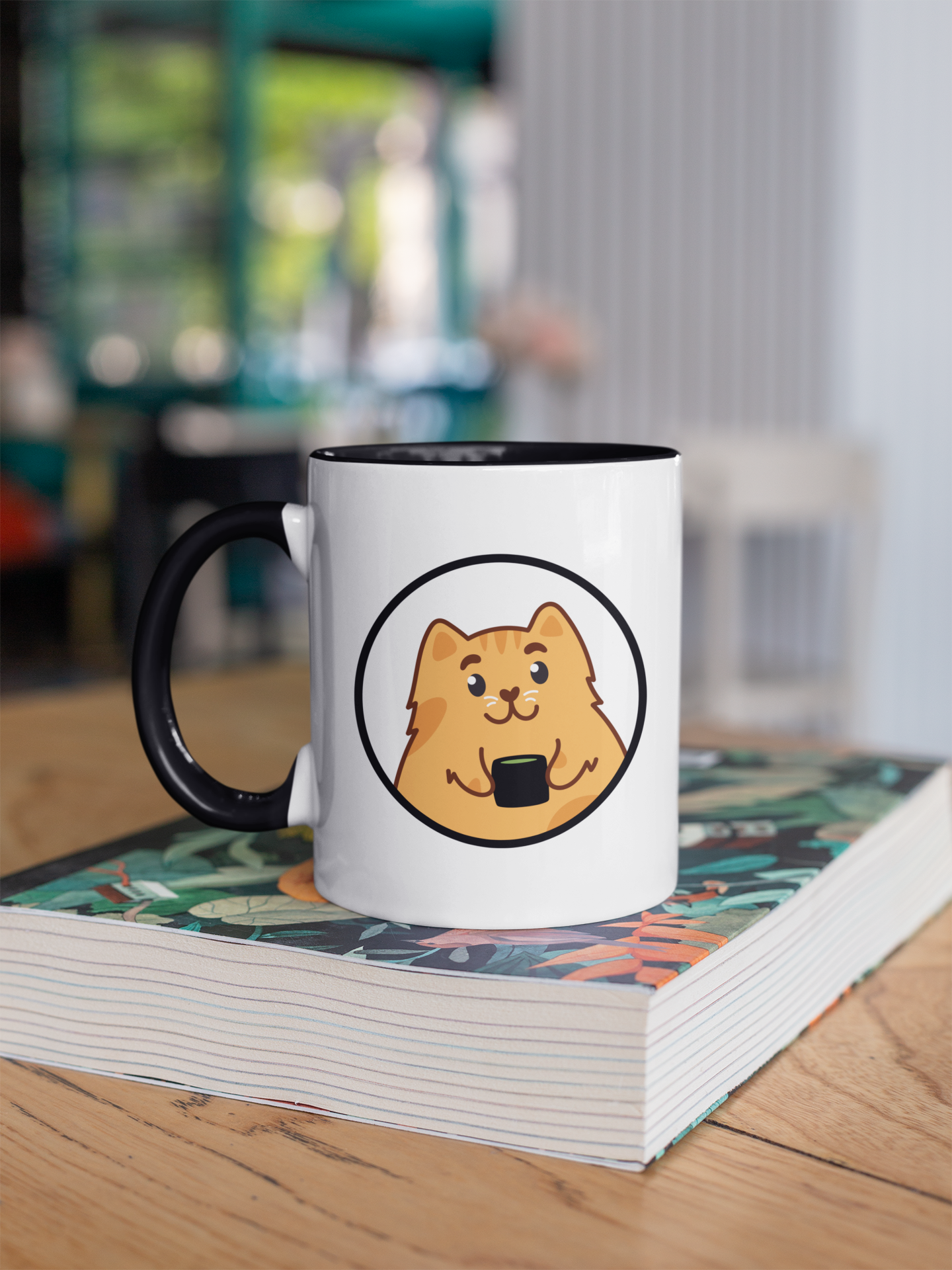 Colorful Catfé Mascot Mug