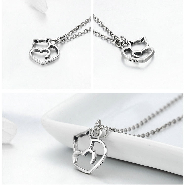 Heart Shaped Cat Necklace