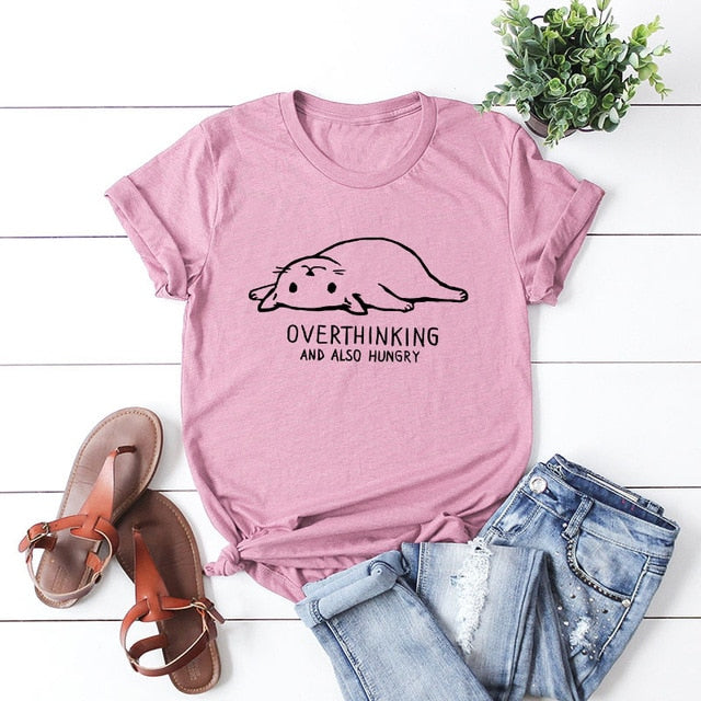 Overthinking & Hungry Cat T-Shirt