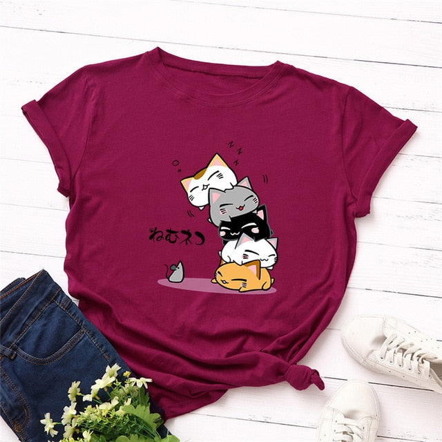 Stacked Cat Love Tee