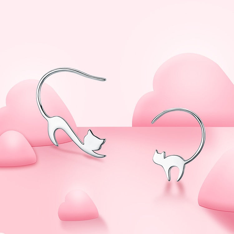 Cat Hoop Earrings