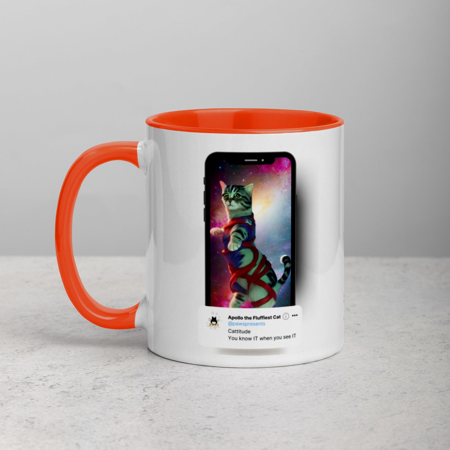 Colorful "Cattitude" Mug