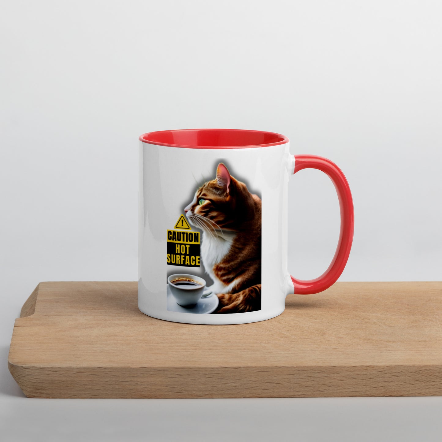 Colorful "Cautious Kitty" Mug